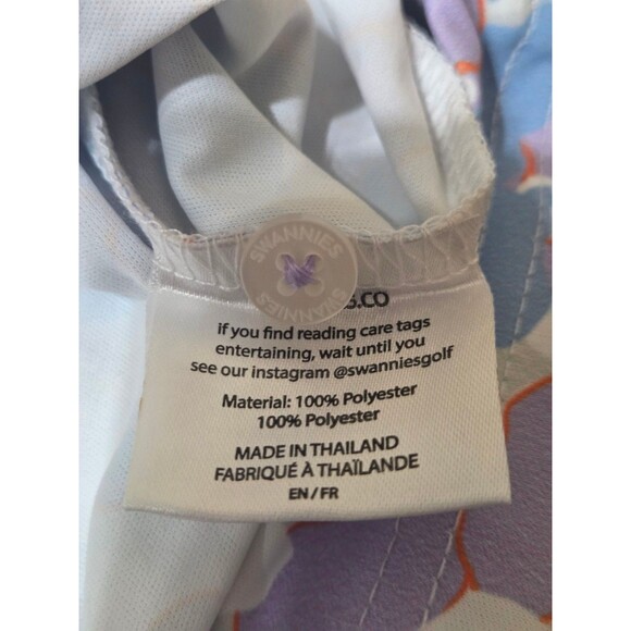 Swannies Golf Performance Polo Club Logo Collared Stretch Floral Men's L B25.1 - Picture 10 of 14